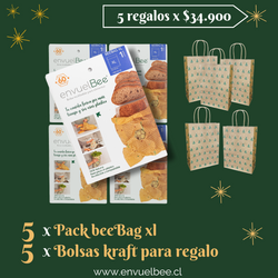 REGALA X 5<br/>BeeBags XL<br/> Incluye 5 BeeBag XL y 5 bolsitas kraft para regalo!!